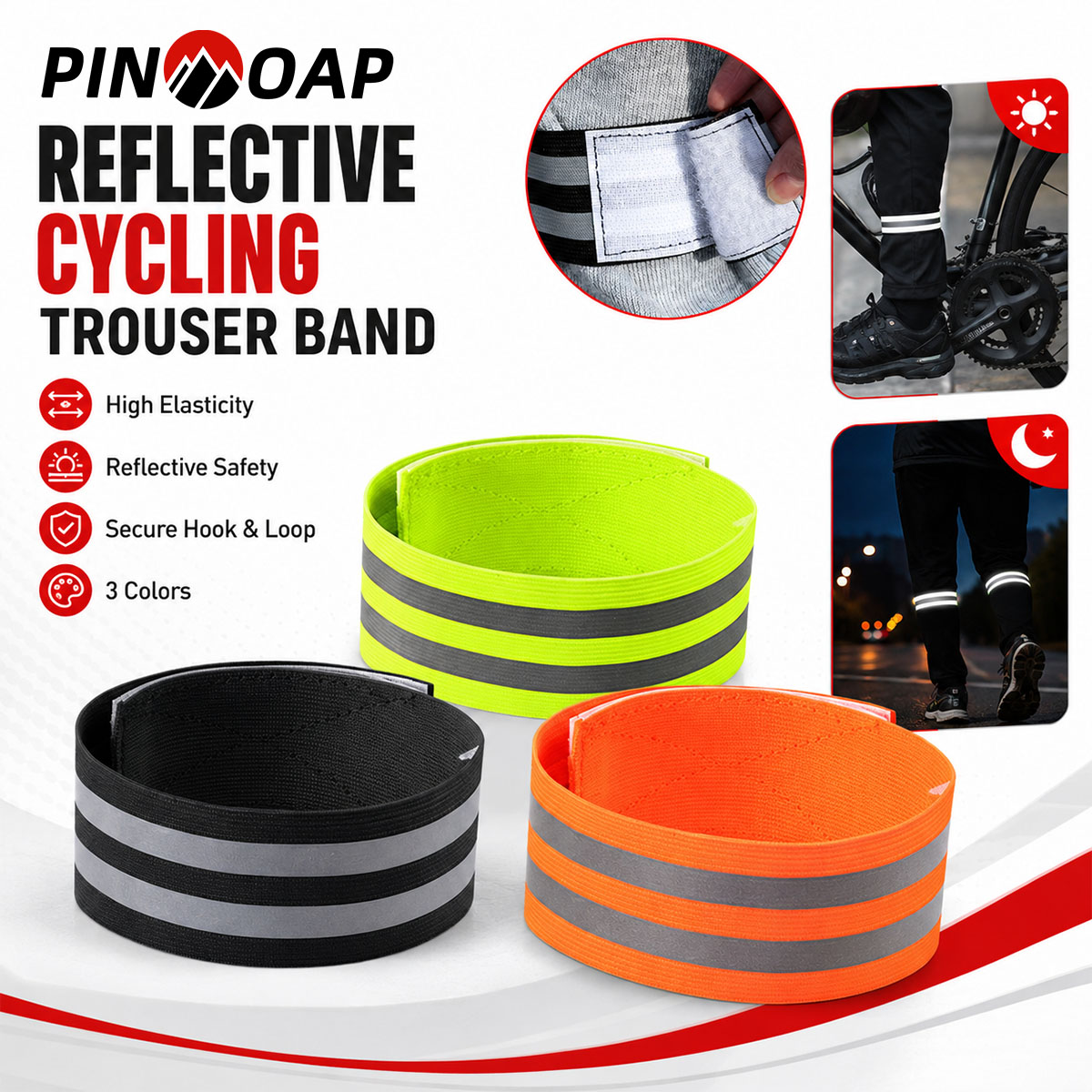 Running Gear Reflective - PINMOAP 1/2PCS Fascia per Pantaloni da